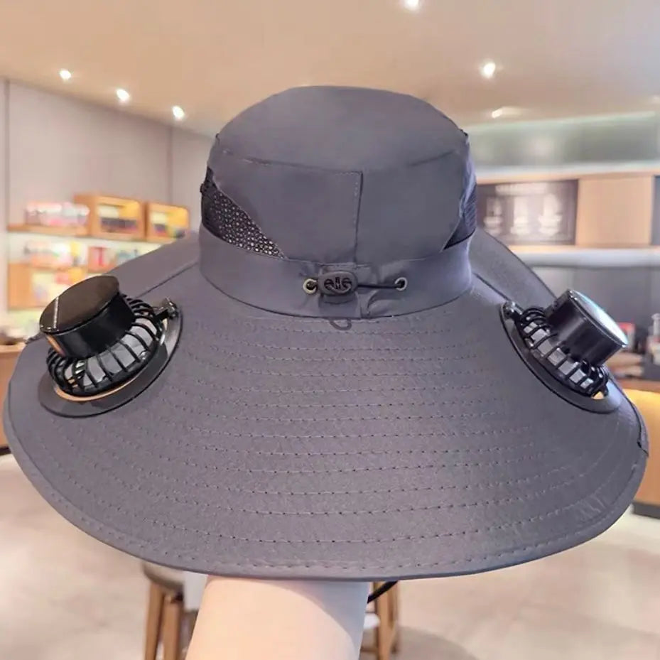 SolarBreeze™ Wide Brim Solar Fan Hat