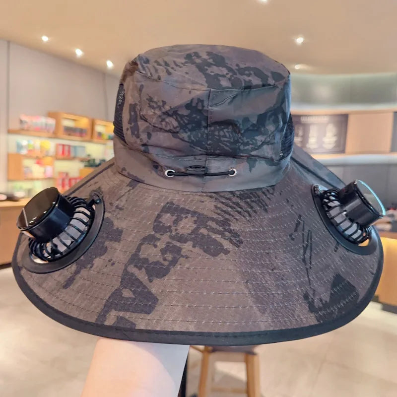 SolarBreeze™ Wide Brim Solar Fan Hat
