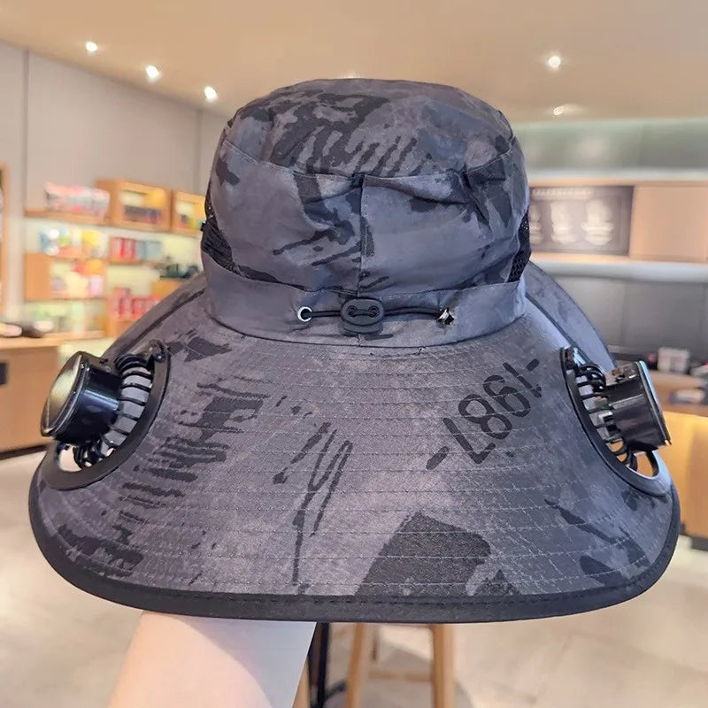 SolarBreeze™ Wide Brim Solar Fan Hat