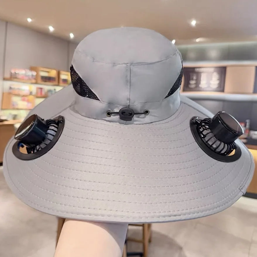 SolarBreeze™ Wide Brim Solar Fan Hat