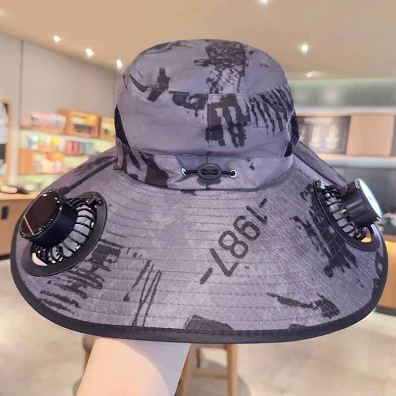 SolarBreeze™ Wide Brim Solar Fan Hat