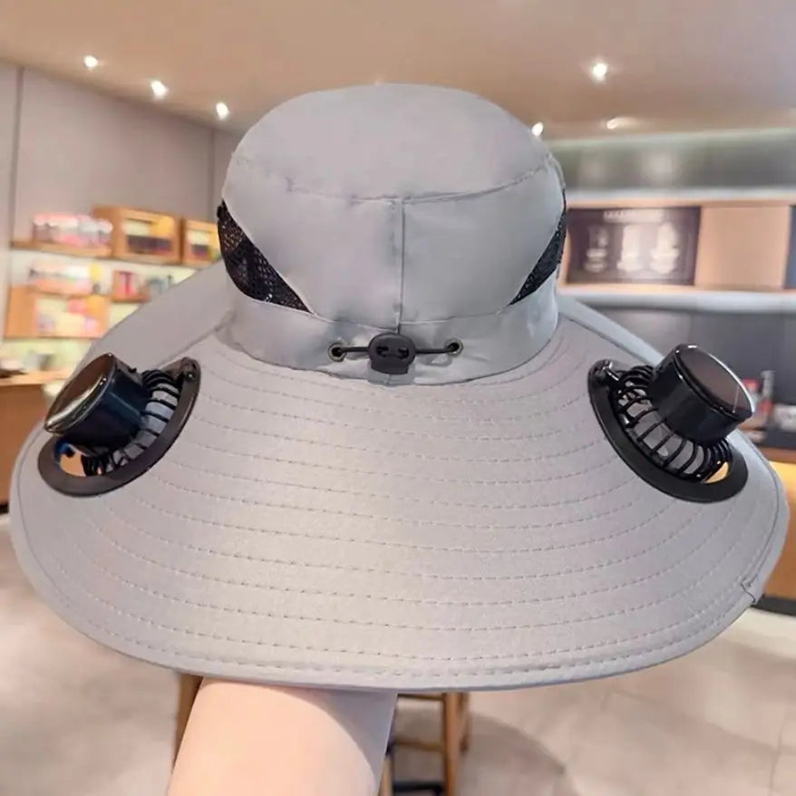 SolarBreeze™ Wide Brim Solar Fan Hat