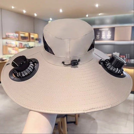 SolarBreeze™ Wide Brim Solar Fan Hat