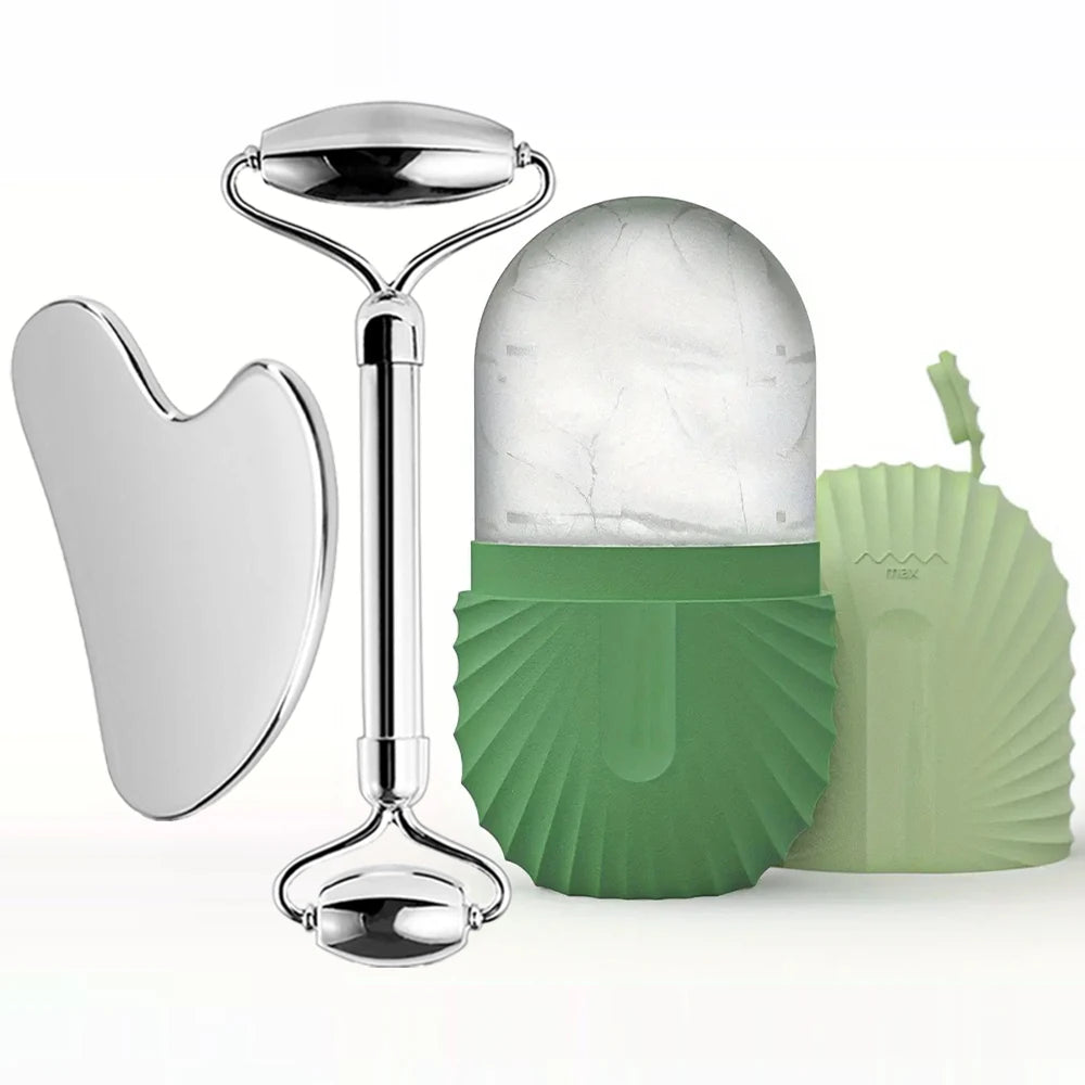 IceGlow™ Spa Ice Roller & Gua Sha Set