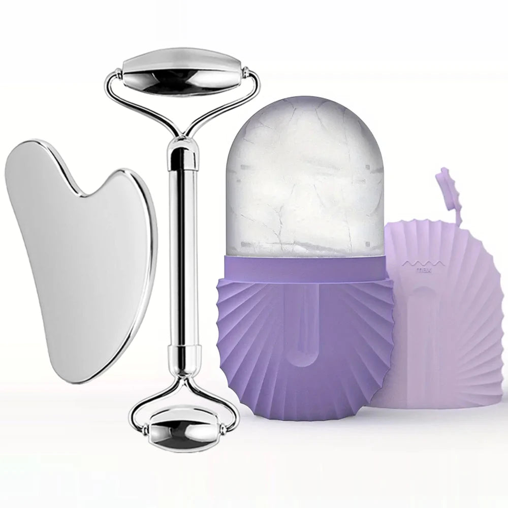IceGlow™ Spa Ice Roller & Gua Sha Set