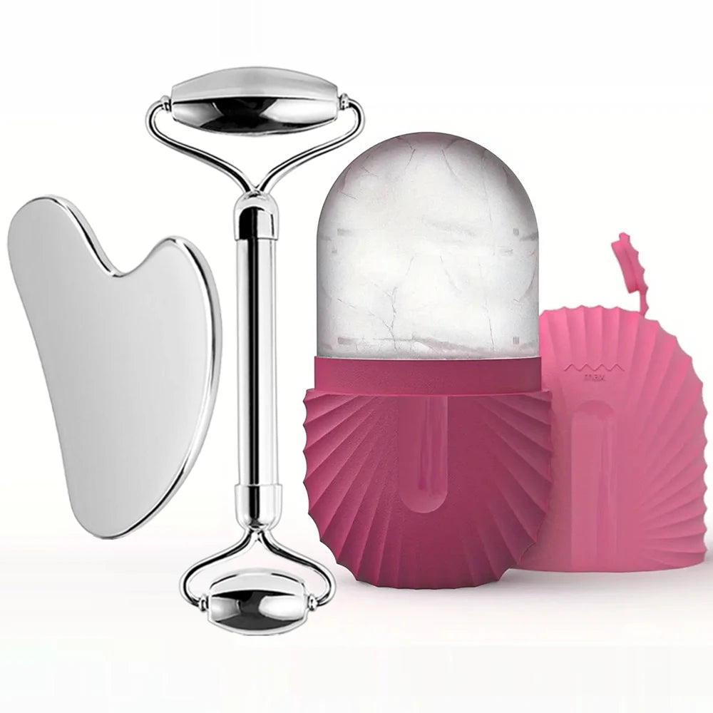 IceGlow™ Spa Ice Roller & Gua Sha Set