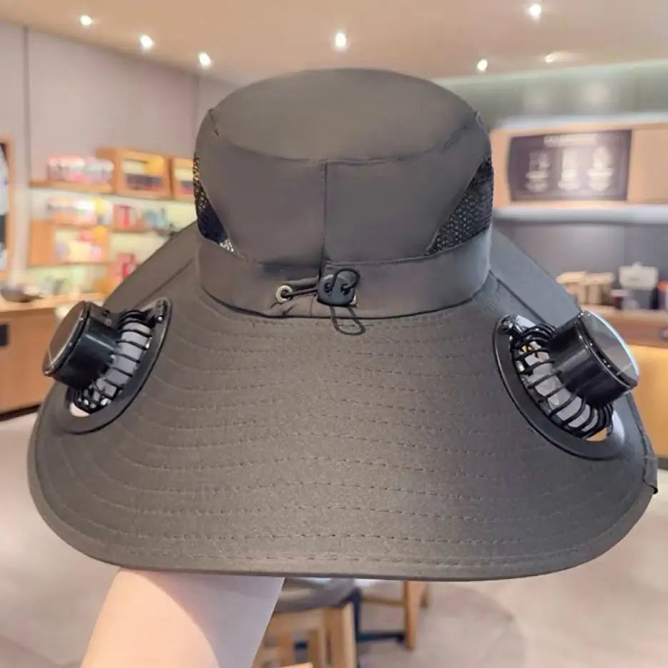 SolarBreeze™ Wide Brim Solar Fan Hat