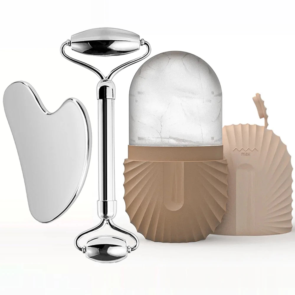 IceGlow™ Spa Ice Roller & Gua Sha Set