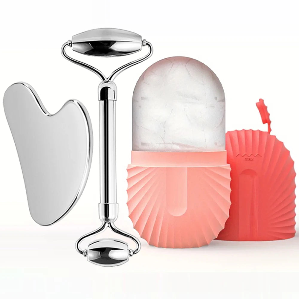 IceGlow™ Spa Ice Roller & Gua Sha Set