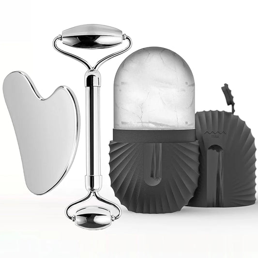 IceGlow™ Spa Ice Roller & Gua Sha Set