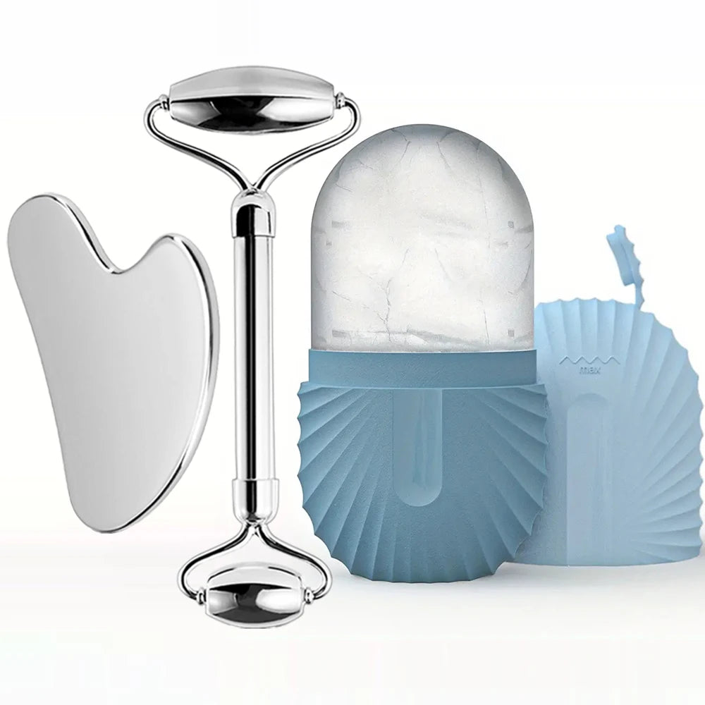 IceGlow™ Spa Ice Roller & Gua Sha Set